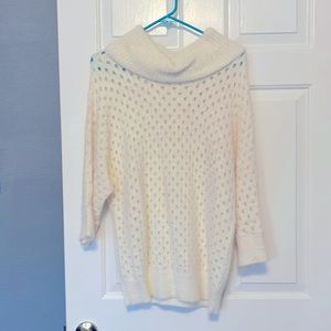 Lauren Michelle Cream colored cowl neck sweater.